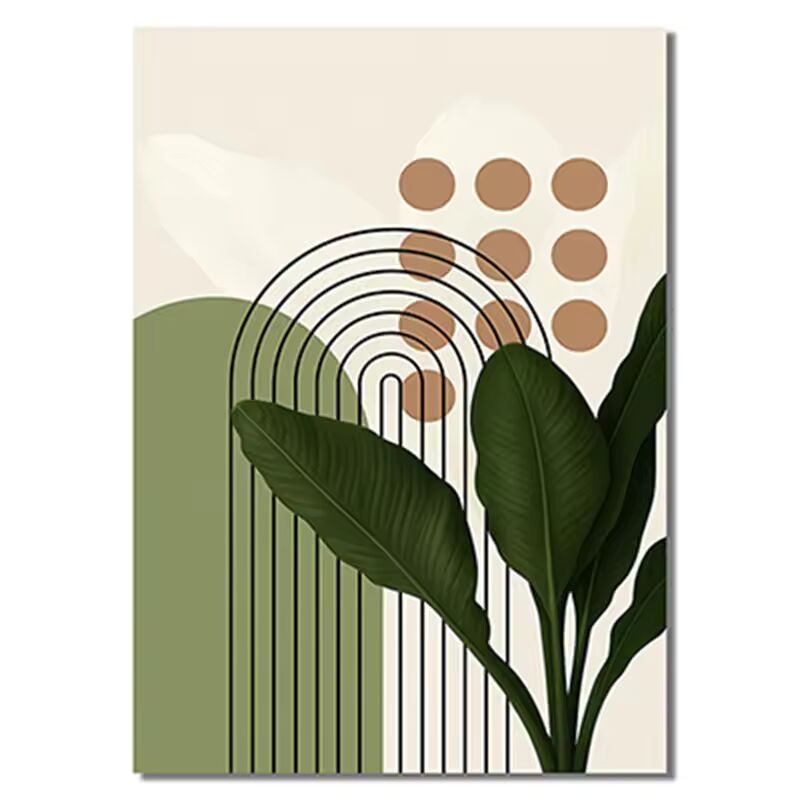 3 Piece Botanical Wall Art Set Modern Green Minimalist Fresh Plant Canvas Prints for Living Room or Bedroom Home Decor